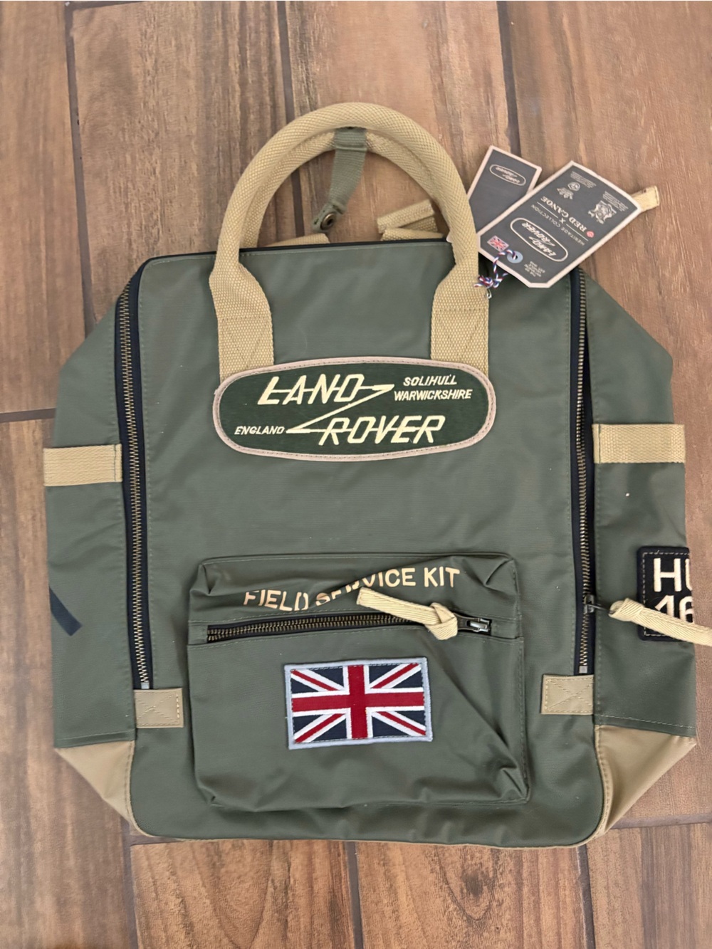 Land Rover Olive Green Travel Backpack Tote